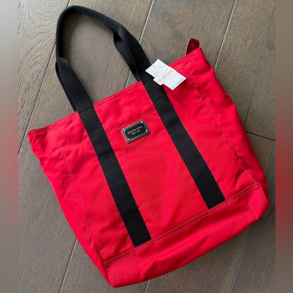 Michael Kors Red and Black Tote Bag